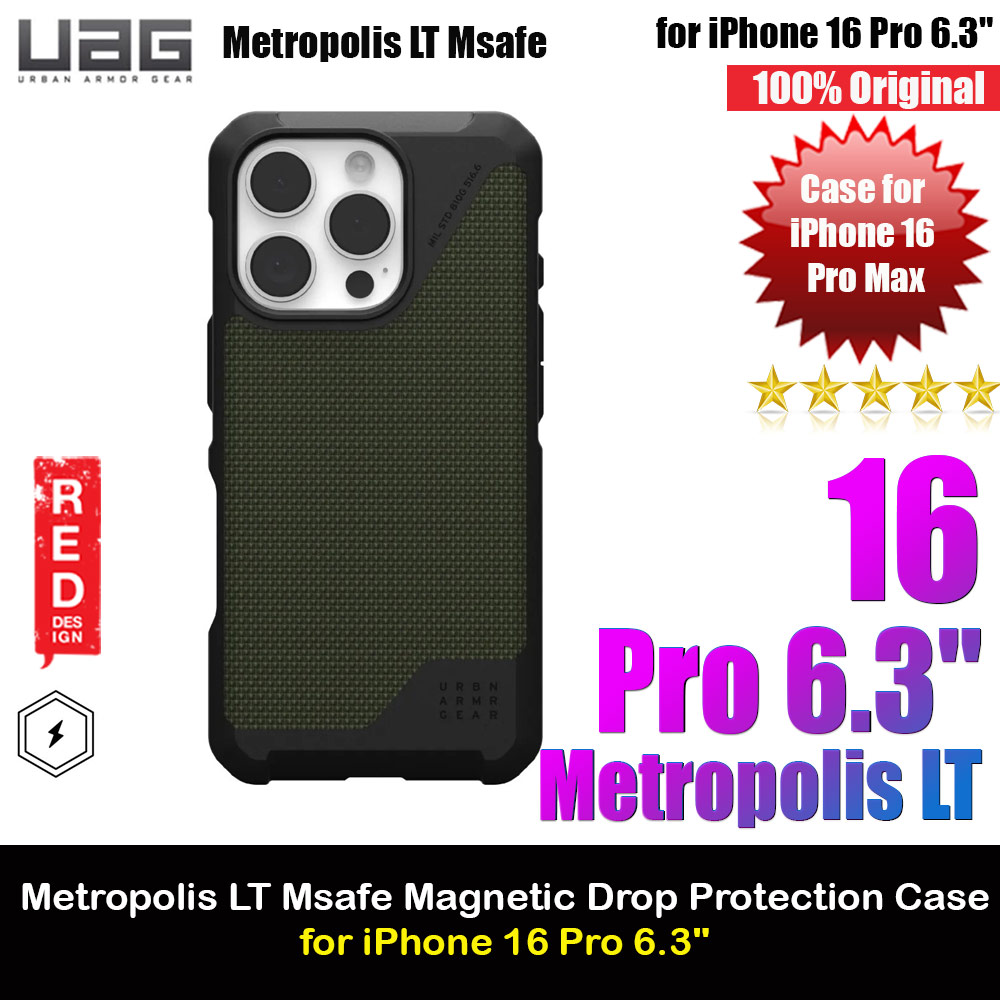 Picture of UAG Metropolis LT Magsafe Drop Proof Shock Absorbing Drop Protection Case for iPhone 16 Pro 6.3 (Kevlar Olive) Apple iPhone 16 Pro 6.3- Apple iPhone 16 Pro 6.3 Cases, Apple iPhone 16 Pro 6.3 Covers, iPad Cases and a wide selection of Apple iPhone 16 Pro 6.3 Accessories in Malaysia, Sabah, Sarawak and Singapore 