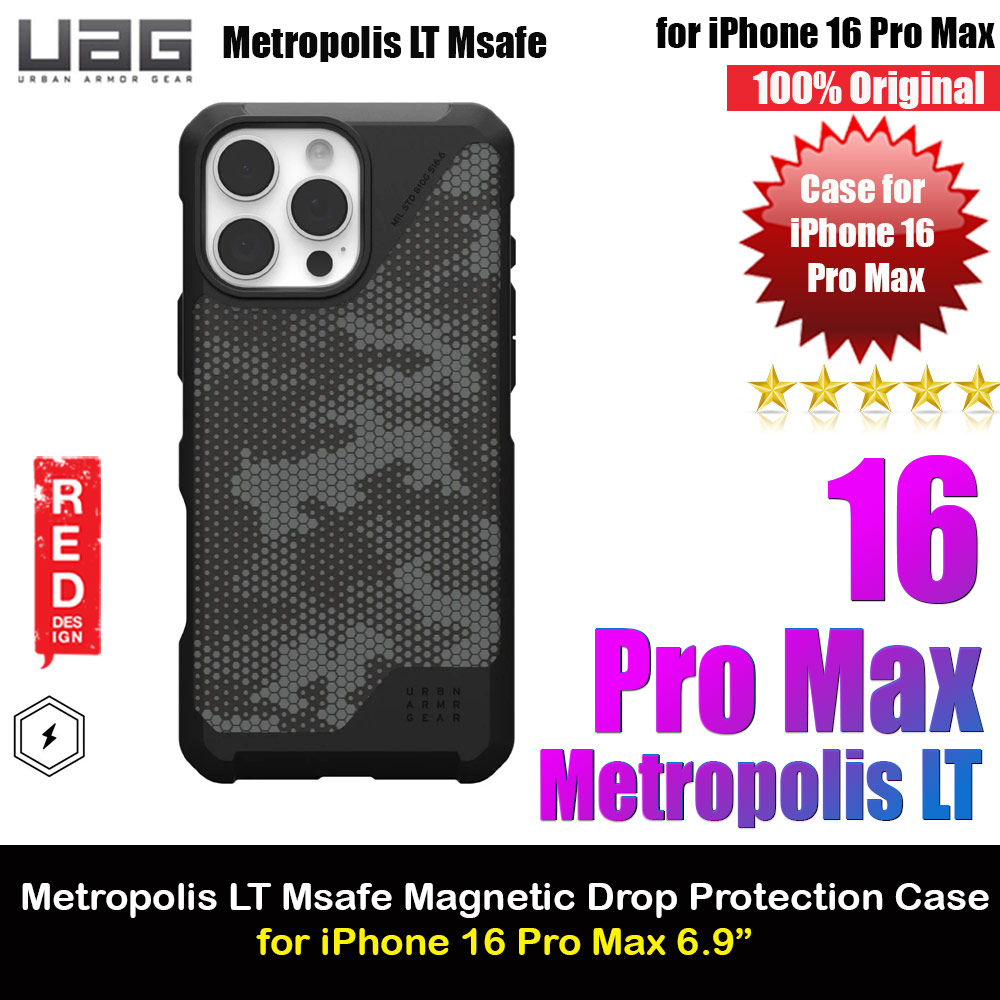 Picture of UAG Metropolis LT Magsafe Drop Proof Shock Absorbing Drop Protection Case for iPhone 16 Pro Max 6.9 (Kevlar Camo Graphite) Apple iPhone 16 Pro Max 6.9- Apple iPhone 16 Pro Max 6.9 Cases, Apple iPhone 16 Pro Max 6.9 Covers, iPad Cases and a wide selection of Apple iPhone 16 Pro Max 6.9 Accessories in Malaysia, Sabah, Sarawak and Singapore 