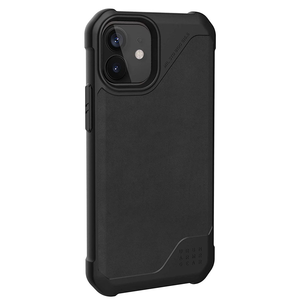 Picture of Apple iPhone 12 mini 5.4  | UAG Urban Armor Gear Metropolis LT Feather Light Heavy Duty Shockproof Slim Rugged Series for iPhone 12 Mini 5.4 (Leather Black)