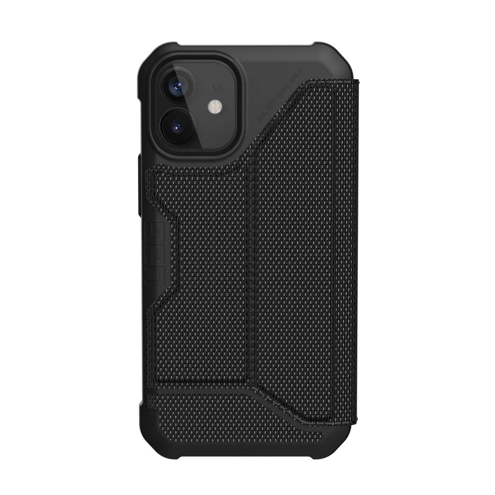 Picture of Apple iPhone 12 mini 5.4 Case | UAG Urban Armor Gear Protection Flip Cover Card Storage Case Metropolis Series for iPhone 12 Mini 5.4 (Kevlar Black)