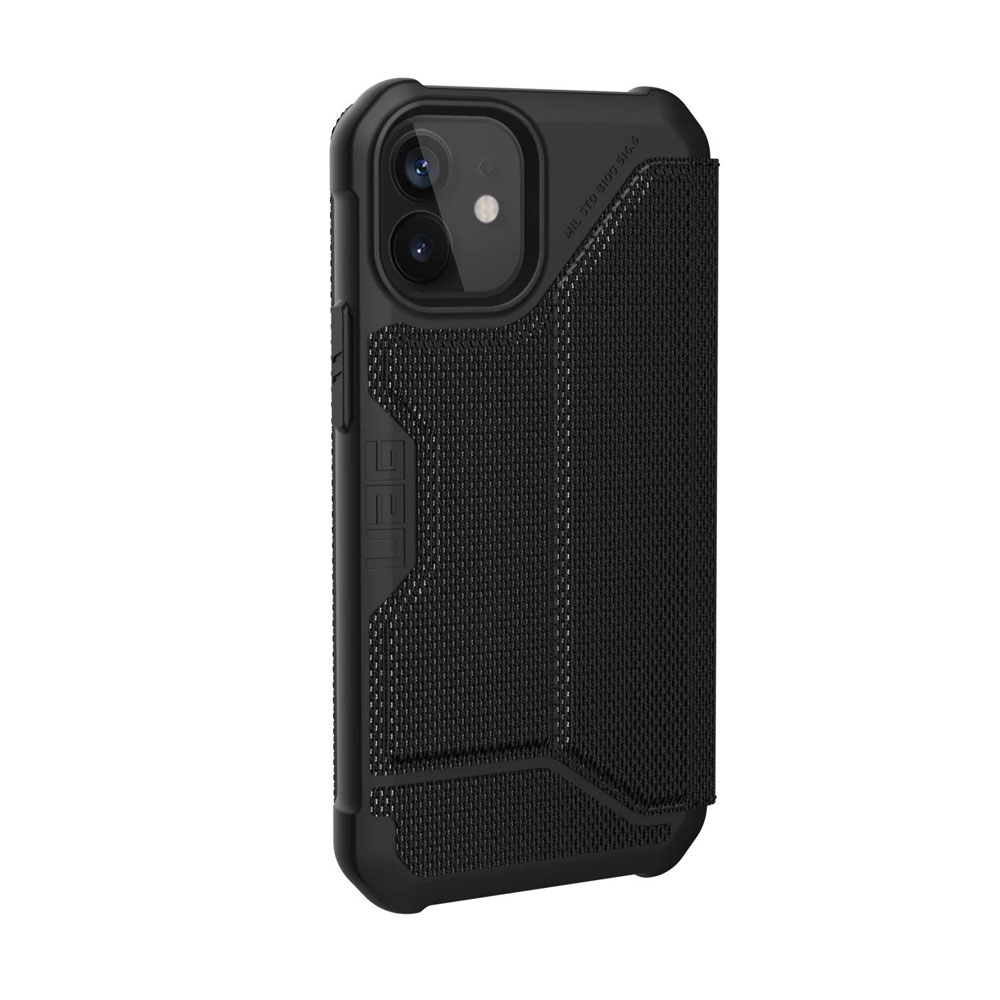 Picture of Apple iPhone 12 mini 5.4 Case | UAG Urban Armor Gear Protection Flip Cover Card Storage Case Metropolis Series for iPhone 12 Mini 5.4 (Kevlar Black)