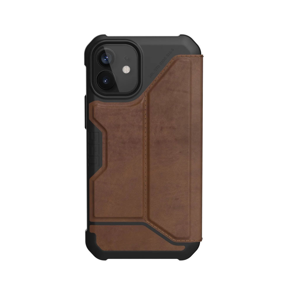 Picture of Apple iPhone 12 mini 5.4 Case | UAG Urban Armor Gear Protection Flip Cover Card Storage Case Metropolis Series for iPhone 12 Mini 5.4 (Leather Brown)