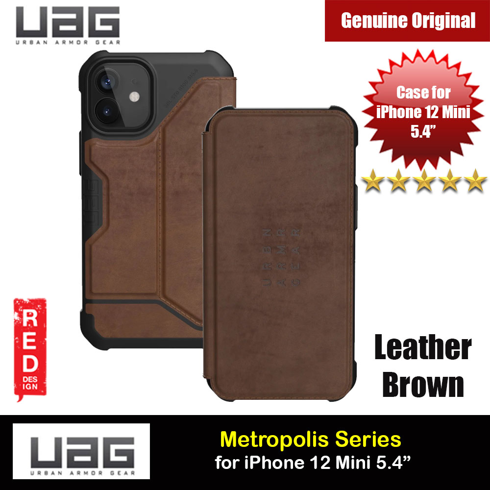 Picture of UAG Urban Armor Gear Protection Flip Cover Card Storage Case Metropolis Series for iPhone 12 Mini 5.4 (Leather Brown) Apple iPhone 12 mini 5.4- Apple iPhone 12 mini 5.4 Cases, Apple iPhone 12 mini 5.4 Covers, iPad Cases and a wide selection of Apple iPhone 12 mini 5.4 Accessories in Malaysia, Sabah, Sarawak and Singapore 