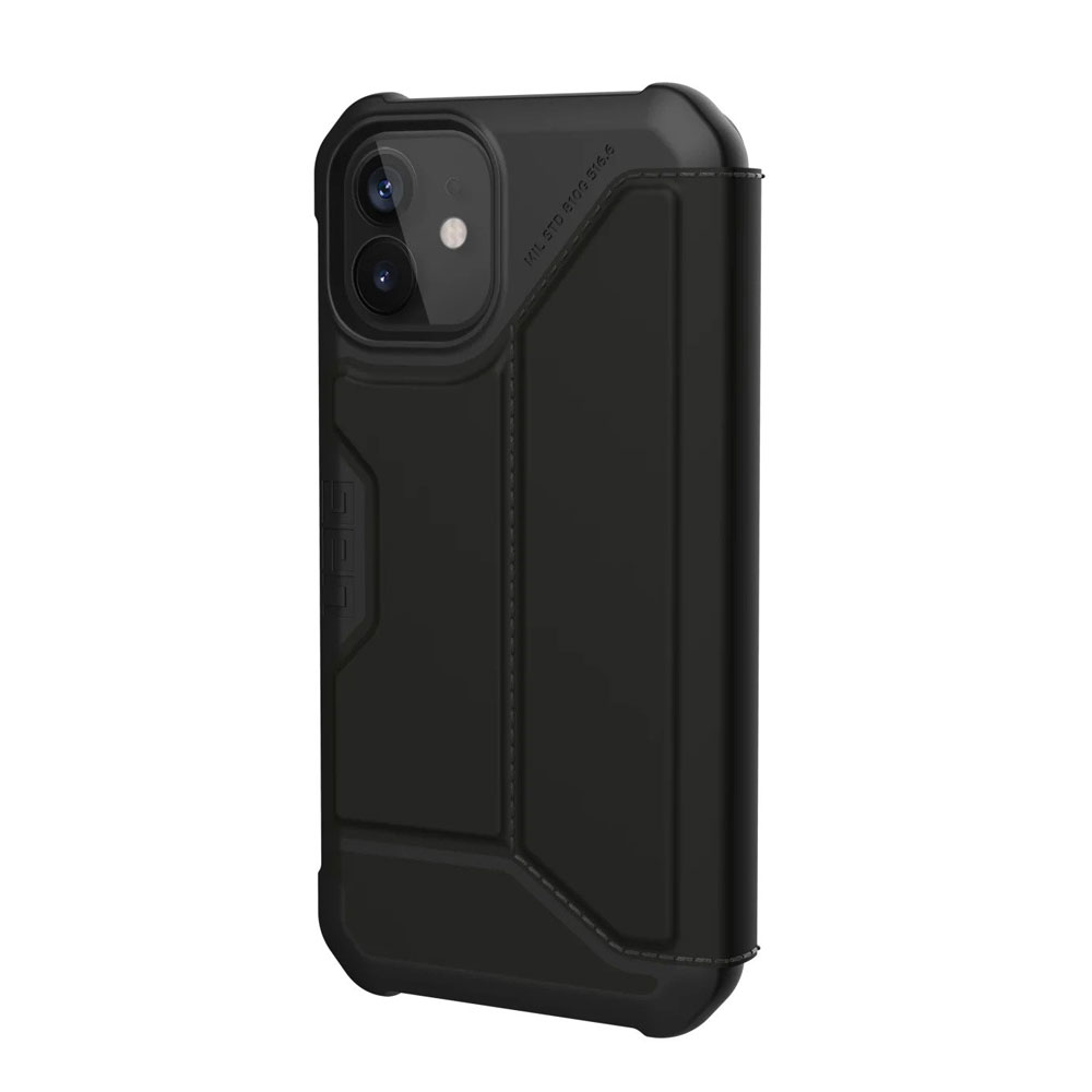 Picture of Apple iPhone 12 mini 5.4 Case | UAG Urban Armor Gear Protection Flip Cover Card Storage Case Metropolis Series for iPhone 12 Mini 5.4 (PU Black)