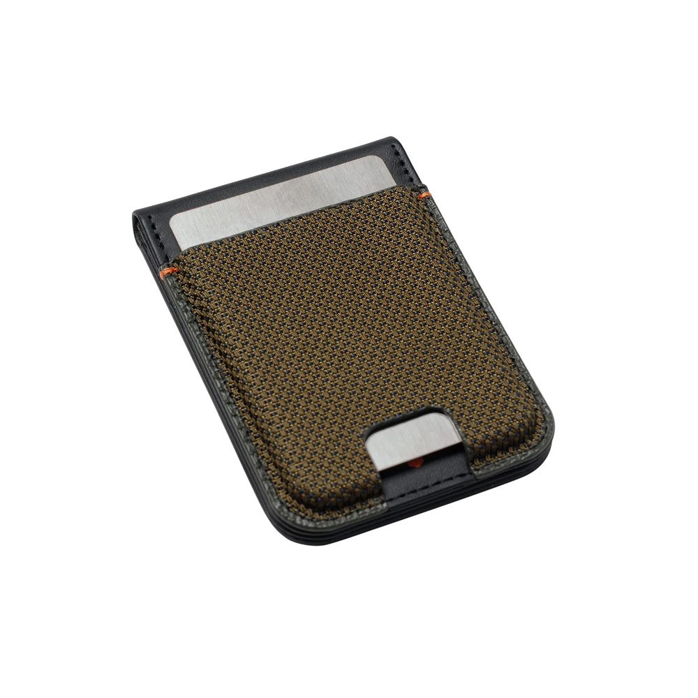 Picture of Apple iPhone 13 6.1 | UAG Metropolis Kevlar Leather MagSafe Wallet and Stand Kickstand Card Holder Phone Stand (Kevlar Element Green)