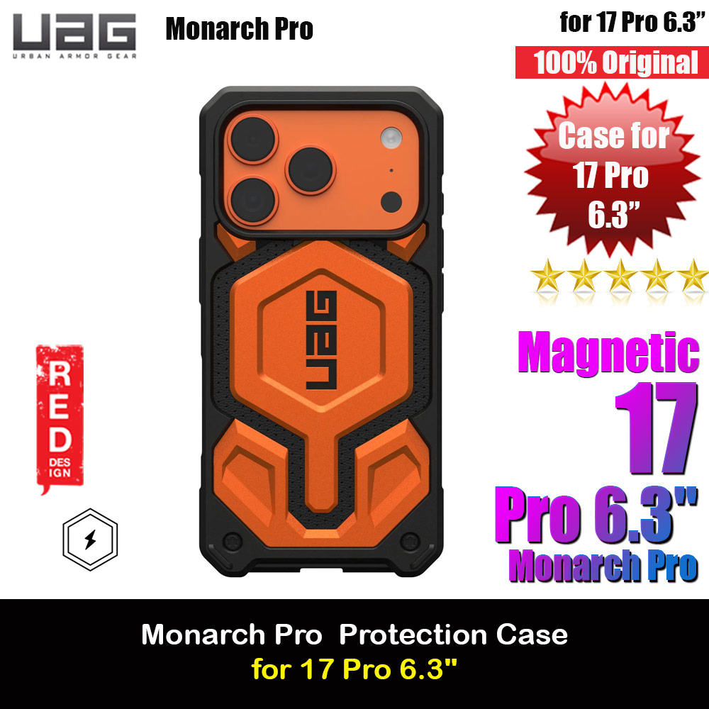 Picture of UAG Monarch Pro Magsafe Compatible Drop Proof Case for iPhone 17 Pro 6.3 (Orange) Apple iPhone 17 Pro 6.3- Apple iPhone 17 Pro 6.3 Cases, Apple iPhone 17 Pro 6.3 Covers, iPad Cases and a wide selection of Apple iPhone 17 Pro 6.3 Accessories in Malaysia, Sabah, Sarawak and Singapore 