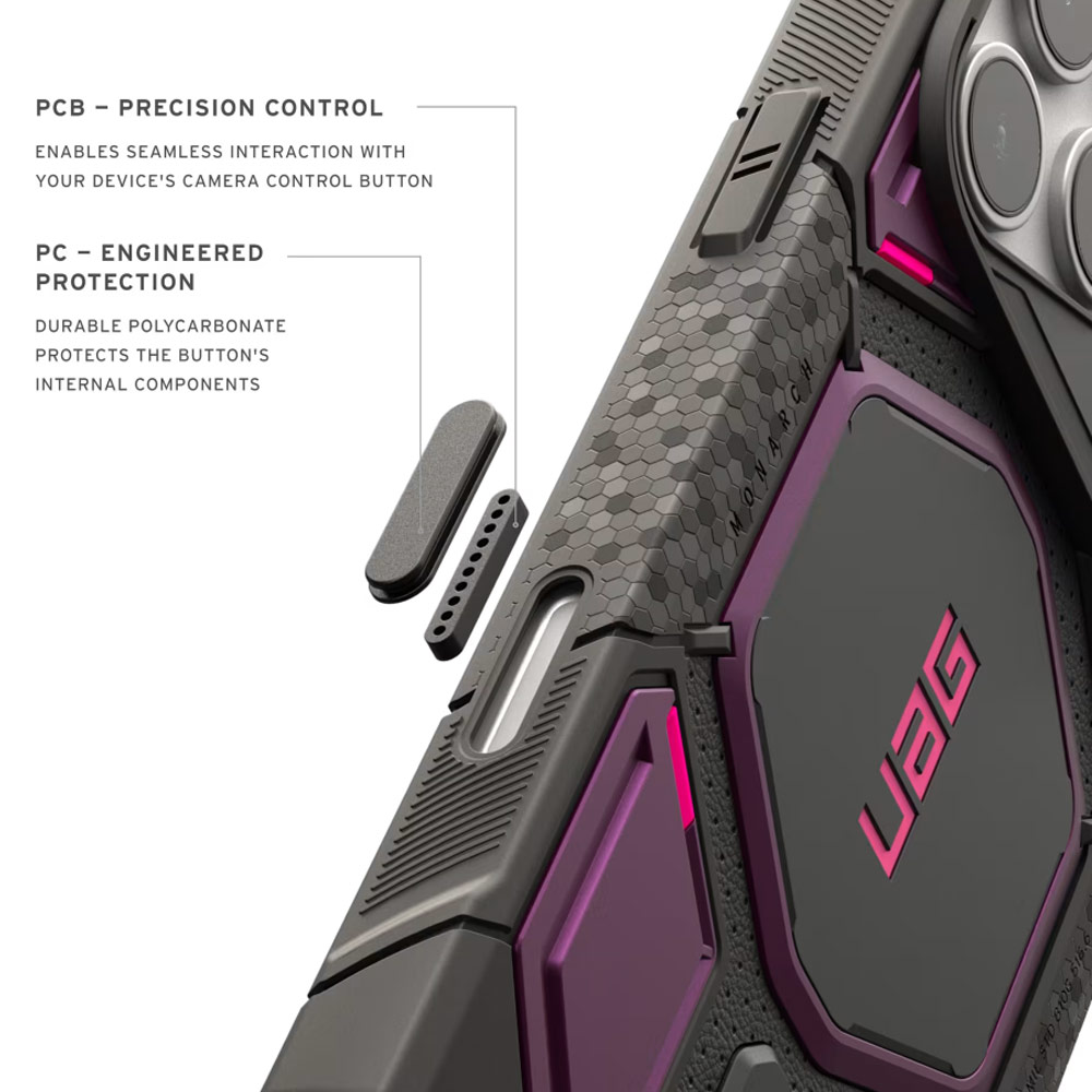 Picture of Apple iPhone 18 Pro Max Case | UAG Monarch Pro CapCtl Magsafe Protection Case for iPhone 18 Pro Max - Deep Purple Synth