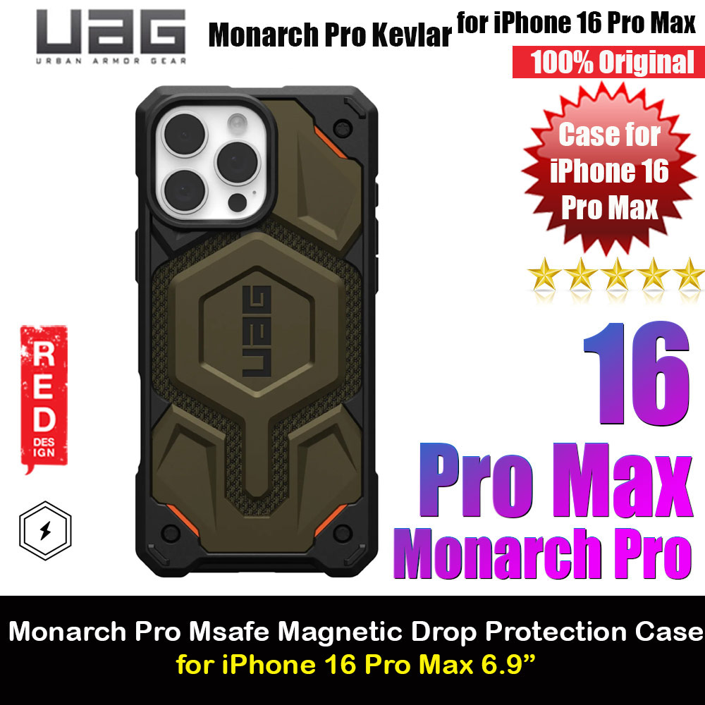 Picture of UAG Monarch Pro Kevlar Magsafe Compatible Drop Proof Case for iPhone 16 Pro Max 6.9 (Kevlar Element Green) Apple iPhone 16 Pro Max 6.9- Apple iPhone 16 Pro Max 6.9 Cases, Apple iPhone 16 Pro Max 6.9 Covers, iPad Cases and a wide selection of Apple iPhone 16 Pro Max 6.9 Accessories in Malaysia, Sabah, Sarawak and Singapore 