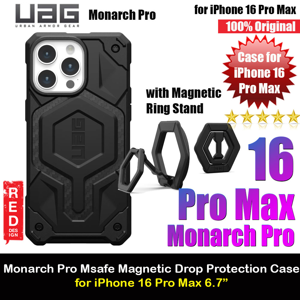 Picture of UAG Monarch Pro Magsafe Compatible Drop Proof Case for iPhone 16 Pro Max 6.9 with Magnetic Ring Stand (Carbon Fiber) Apple iPhone 16 Pro Max 6.9- Apple iPhone 16 Pro Max 6.9 Cases, Apple iPhone 16 Pro Max 6.9 Covers, iPad Cases and a wide selection of Apple iPhone 16 Pro Max 6.9 Accessories in Malaysia, Sabah, Sarawak and Singapore 