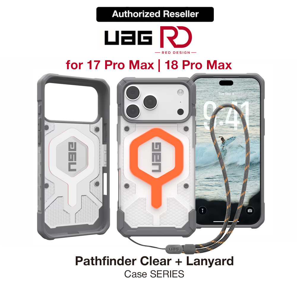 Picture of UAG Pathfinder Clear Magsafe Protection Case for iPhone 18 Pro Max  iPhone 17 Pro Max - Safety Orange Lanyard Apple iPhone 17 Pro Max 6.9- Apple iPhone 17 Pro Max 6.9 Cases, Apple iPhone 17 Pro Max 6.9 Covers, iPad Cases and a wide selection of Apple iPhone 17 Pro Max 6.9 Accessories in Malaysia, Sabah, Sarawak and Singapore 