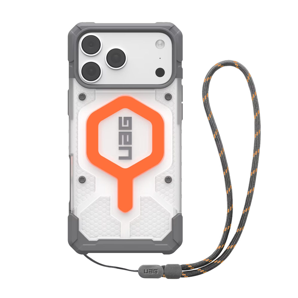 Picture of Apple iPhone 18 Pro Max Case | UAG Pathfinder Clear Magsafe Protection Case for iPhone 18 Pro Max  iPhone 17 Pro Max - Safety Orange Lanyard