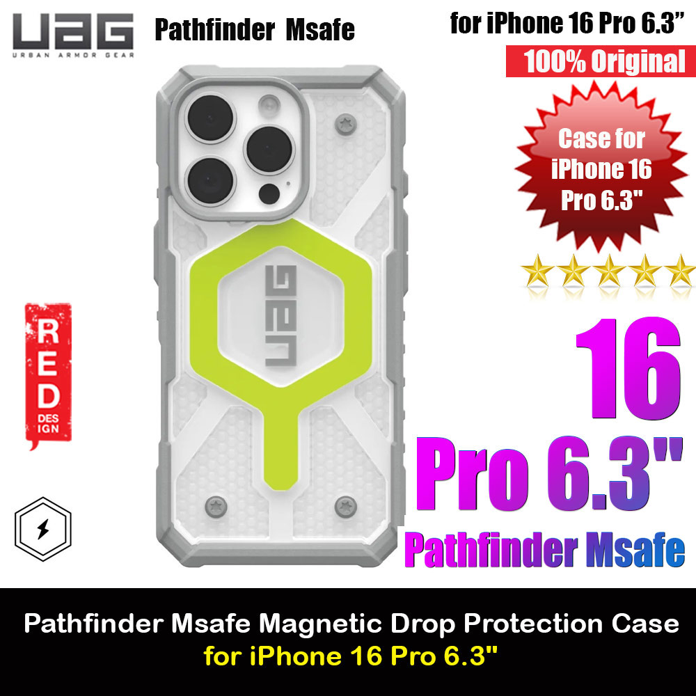 Picture of UAG Pathfinder Magsafe Compatible Drop Proof Transparent Clear Case for iPhone 16 Pro 6.3 (Active Neon) Apple iPhone 16 Pro 6.3- Apple iPhone 16 Pro 6.3 Cases, Apple iPhone 16 Pro 6.3 Covers, iPad Cases and a wide selection of Apple iPhone 16 Pro 6.3 Accessories in Malaysia, Sabah, Sarawak and Singapore 