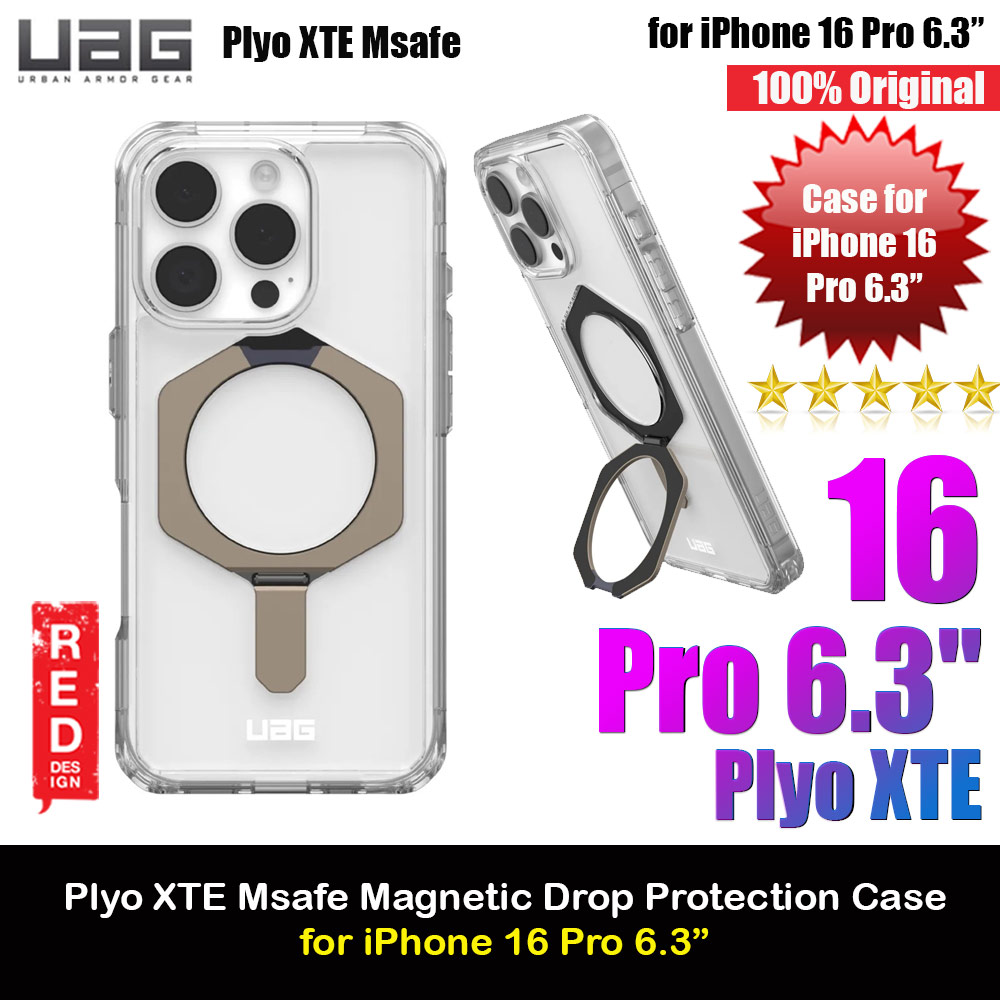 Picture of UAG Plyo XTE Magsafe Compatible Drop Proof Kickstand Case for iPhone 16 Pro 6.3 (Clear Titanium) Apple iPhone 16 Pro 6.3- Apple iPhone 16 Pro 6.3 Cases, Apple iPhone 16 Pro 6.3 Covers, iPad Cases and a wide selection of Apple iPhone 16 Pro 6.3 Accessories in Malaysia, Sabah, Sarawak and Singapore 