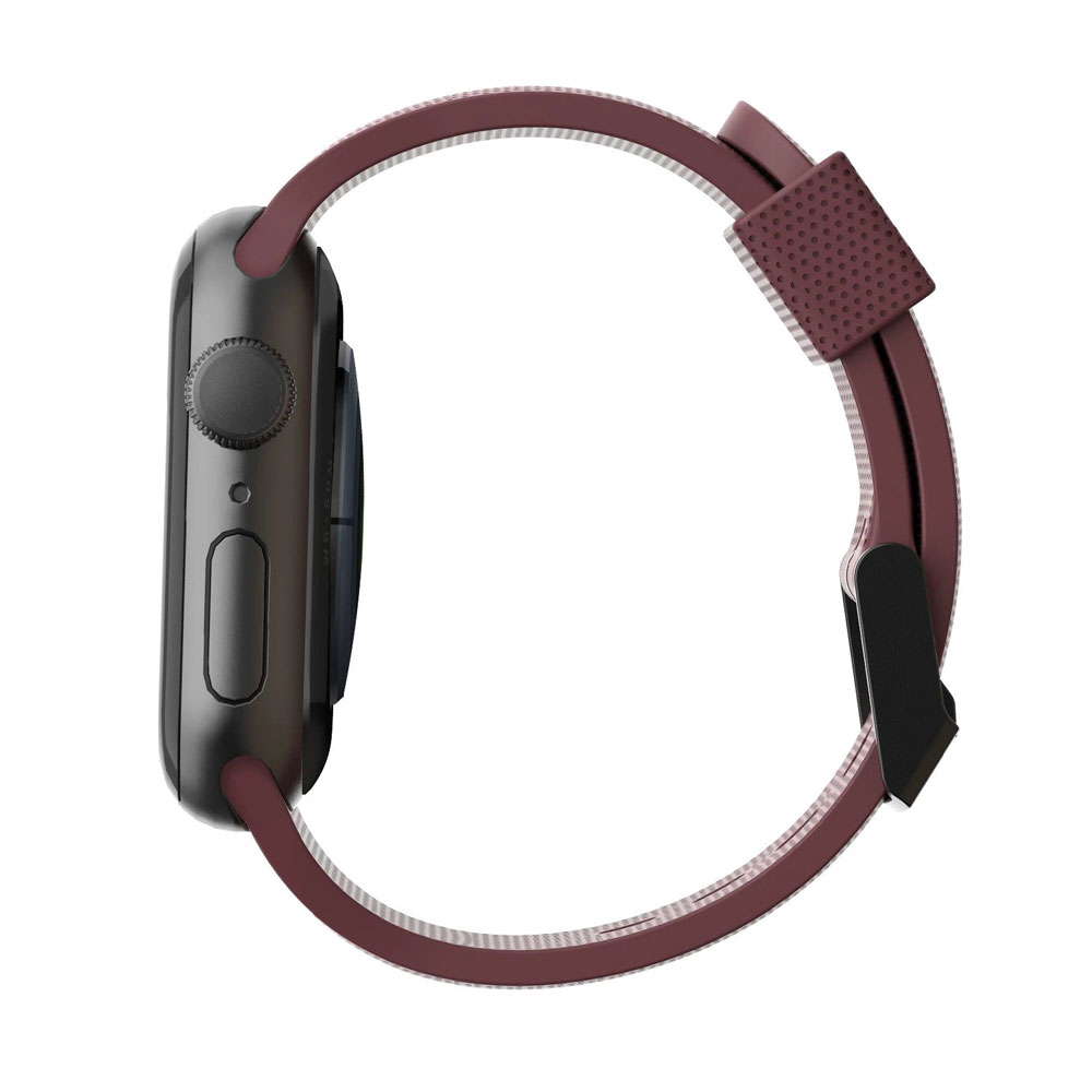 Picture of Apple Watch 44mm  | UAG [U] Dot Silicone Strap for Apple Watch 44mm Series 4 Series 5 Series 6 Series SE Series 8 45mm 49mm Ultra (Aubergine)