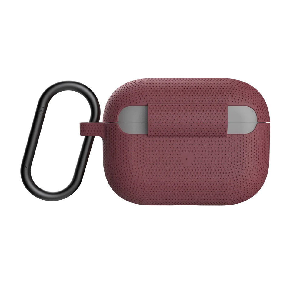 Picture of Apple Airpods Pro Case | UAG [U] Dot Silicone Airpdds Pro Case with Detachable Carabiner for Airpods Pro Airpod Pro (Aubergine)