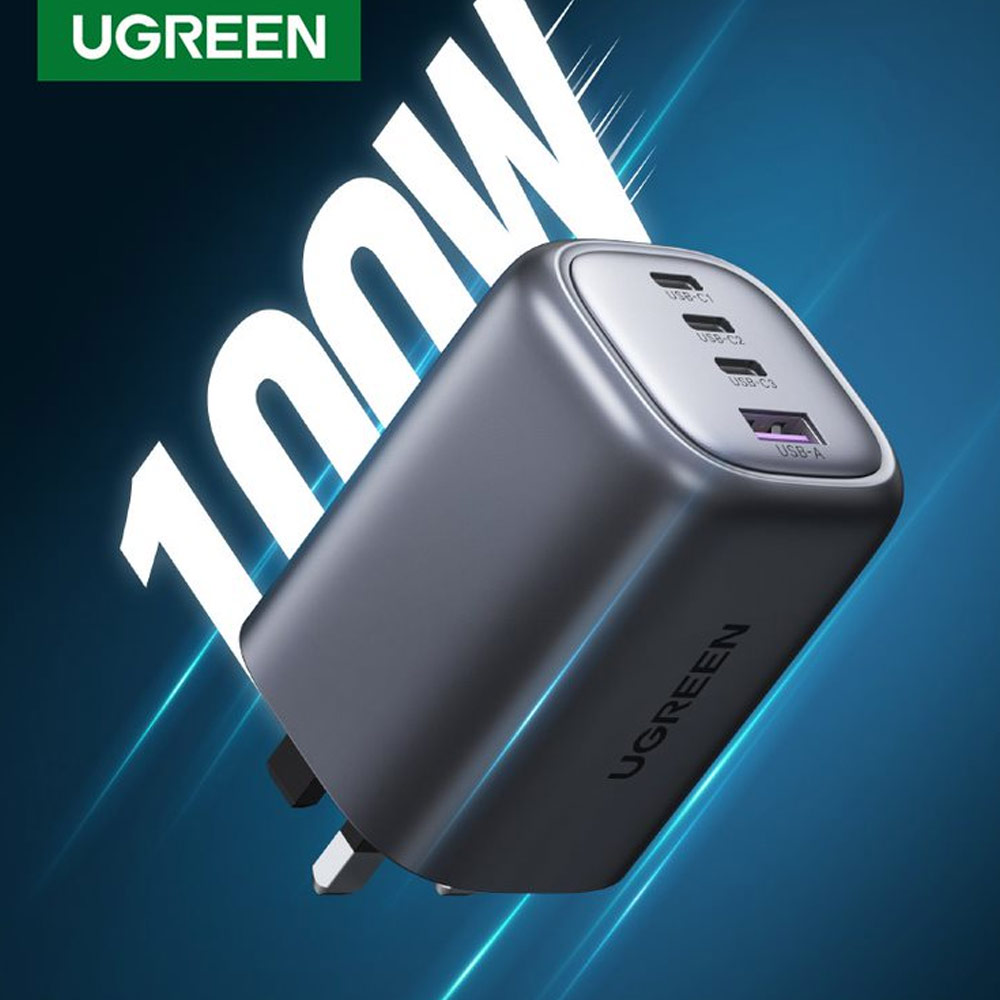 Picture of Samsung Galaxy S23 Charger | UGREEN PD 100W 65W 30W 20W GaN Fast Charger UK 3 USB C 1 USB A Port 4 Port Mini Compact Charger For iPhone 14 Pro Max Galaxy S23 Ultra (UK)