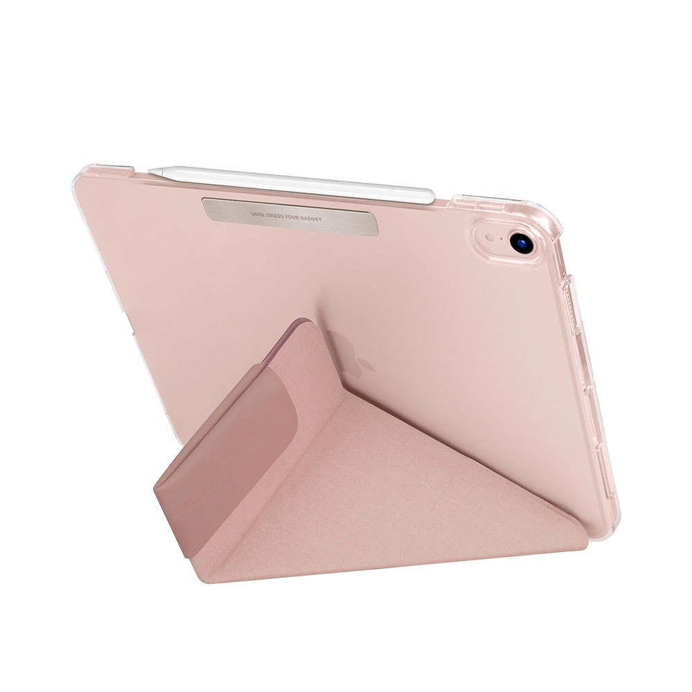 Picture of Apple iPad Air 10.9 2020 Case | Uniq Camden Antimicrobial Ultra Slim and Lightweight Landscape Portrait Typing Flip Stand Case for Apple iPad Air 10.9 2020 iPad Air 4th generation 2020 iPad Air 5th Gen 2022(Pink)
