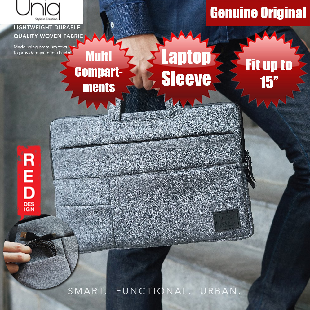 Picture of Uniq Cavalier Laptop Sleeve with Multi compartment fit up to 15 inches (Grey) Red Design- Red Design Cases, Red Design Covers, iPad Cases and a wide selection of Red Design Accessories in Malaysia, Sabah, Sarawak and Singapore 