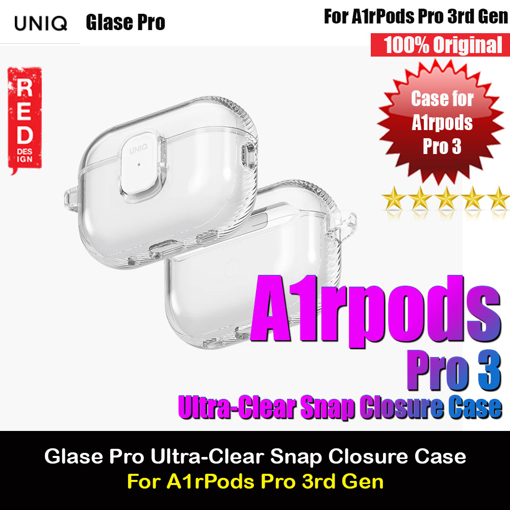 Picture of Uniq Glase Pro Ultra-Clear Snap Closure Case for Airpods Pro 3 3rd Gen 2025 (Clear) Apple Airpods Pro 3- Apple Airpods Pro 3 Cases, Apple Airpods Pro 3 Covers, iPad Cases and a wide selection of Apple Airpods Pro 3 Accessories in Malaysia, Sabah, Sarawak and Singapore 