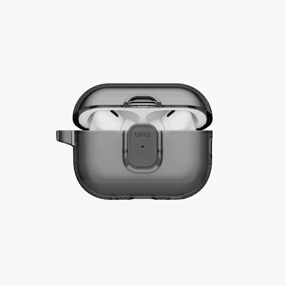 Picture of Apple Airpods Pro 3 Case | Uniq Glase Pro Ultra-Clear Snap Closure Case for Airpods Pro 3 3rd Gen 2025 (Smoke)
