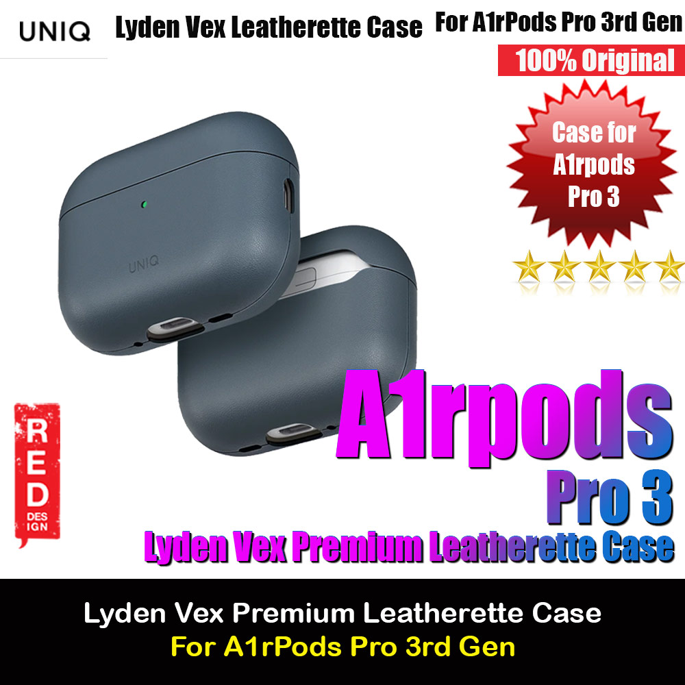 Picture of Uniq Lyden Vex Premium Leatherette Case for Airpods Pro 3 3rd Gen 2025 (Blue) Apple Airpods Pro 3- Apple Airpods Pro 3 Cases, Apple Airpods Pro 3 Covers, iPad Cases and a wide selection of Apple Airpods Pro 3 Accessories in Malaysia, Sabah, Sarawak and Singapore 