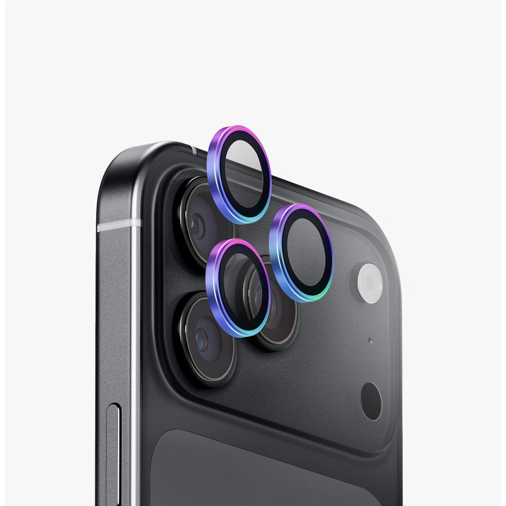 Picture of Apple iPhone 18 Pro Max  | Uniq Optix AluGuard Camera Aluminum Frame Anti Reflection HD Clarity Camera Lens Protector for iPhone 18 Pro iPhone 18 Pro Max - Iridescent