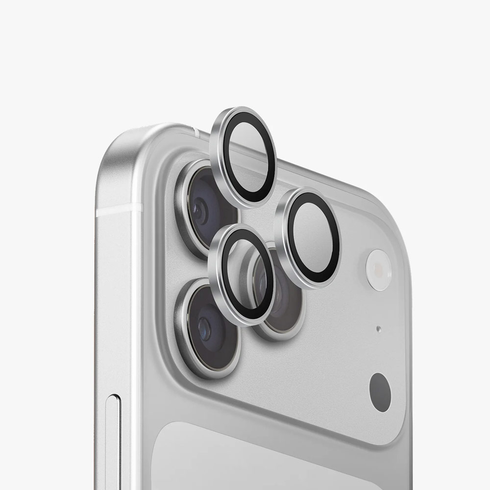 Picture of Apple iPhone 18 Pro Max  | Uniq Optix AluGuard Camera Aluminum Frame Anti Reflection HD Clarity Camera Lens Protector for iPhone 18 Pro iPhone 18 Pro Max - Sterling Silver