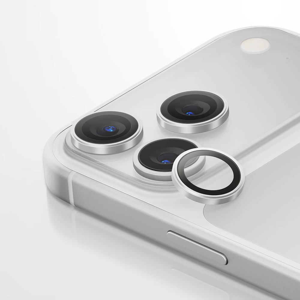Picture of Apple iPhone 18 Pro Max  | Uniq Optix AluGuard Camera Aluminum Frame Anti Reflection HD Clarity Camera Lens Protector for iPhone 18 Pro iPhone 18 Pro Max - Sterling Silver