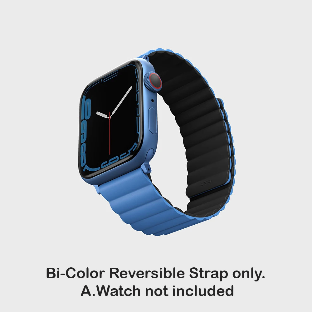 Picture of Apple Watch 38mm  | Uniq Revix Reversible Magnetic Silicone Strap Apple Watch 41mm 40mm 38mm Series 1 2 3 4 5 6 7 SE Nike (Blue Black)