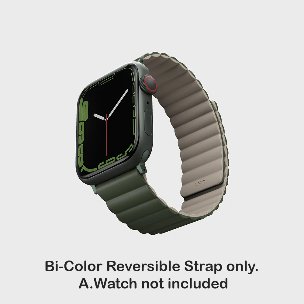 Picture of Apple Watch 38mm  | Uniq Revix Reversible Magnetic Silicone Strap Apple Watch 41mm 40mm 38mm Series 1 2 3 4 5 6 7 SE Nike (Green Taupe)