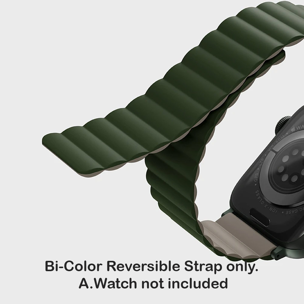 Picture of Apple Watch 38mm  | Uniq Revix Reversible Magnetic Silicone Strap Apple Watch 41mm 40mm 38mm Series 1 2 3 4 5 6 7 SE Nike (Green Taupe)