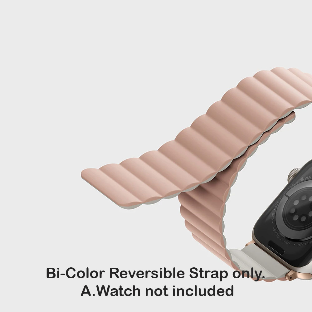 Picture of Apple Watch 38mm  | Uniq Revix Reversible Magnetic Silicone Strap Apple Watch 41mm 40mm 38mm Series 1 2 3 4 5 6 7 SE Nike (Pink Beige)