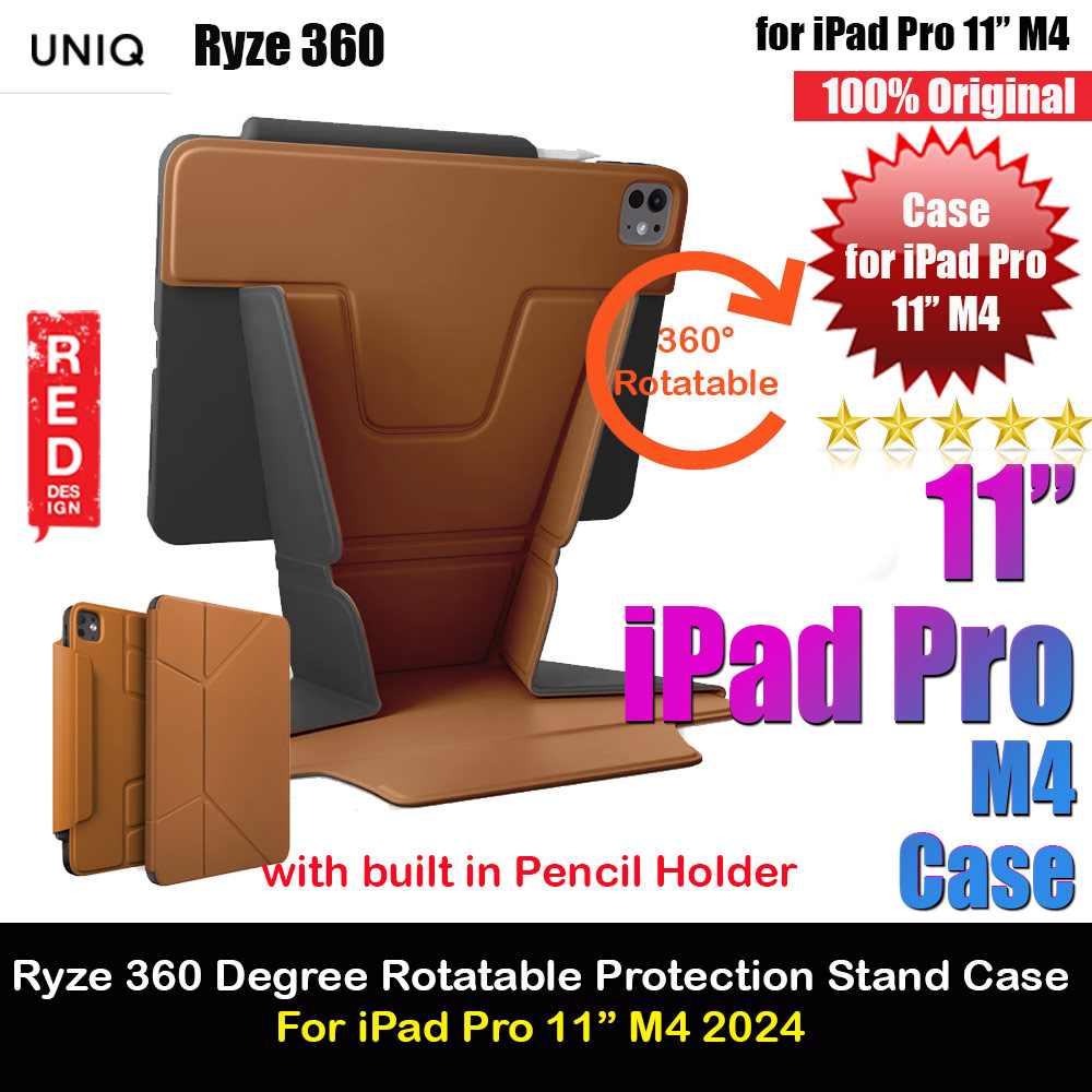 Picture of Uniq Ryze 360 Degree Rotatable Standable as Stand Holder Protection Case for iPad Pro 11 M4 2024 (Caramel) Apple iPad Pro 11 M4 2024- Apple iPad Pro 11 M4 2024 Cases, Apple iPad Pro 11 M4 2024 Covers, iPad Cases and a wide selection of Apple iPad Pro 11 M4 2024 Accessories in Malaysia, Sabah, Sarawak and Singapore 