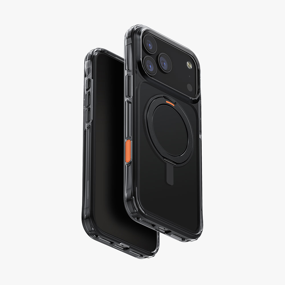 Picture of Apple iPhone 17 Pro Max 6.9 Case | Uniq Swivix Rotating 360 Kickstand Case Magclick Protection Case for iPhone 17 Pro Max 6.9 (Carbon Black)