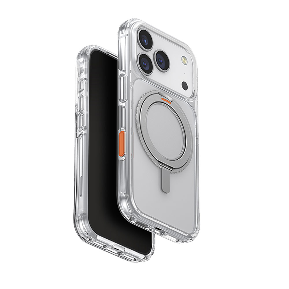 Picture of Apple iPhone 17 Pro 6.3 Case | Uniq Swivix Rotating 360 Kickstand Case Magclick Protection Case for iPhone 17 Pro 6.3 (Lucent Clear)