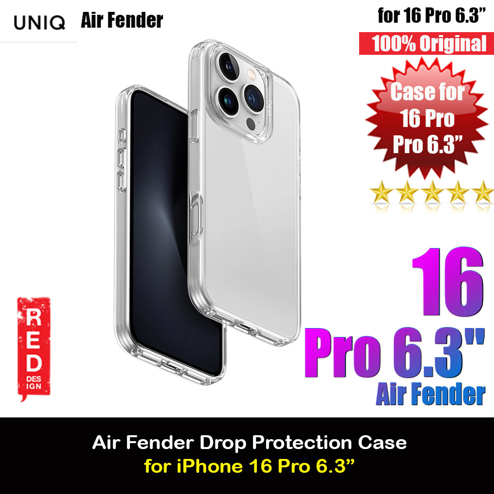 Picture of Uniq Air Fender Slim Ultra Light Flex Soft Drop Protection Case for iPhone 16 Pro 6.3 (Clear) Apple iPhone 16 Pro 6.3- Apple iPhone 16 Pro 6.3 Cases, Apple iPhone 16 Pro 6.3 Covers, iPad Cases and a wide selection of Apple iPhone 16 Pro 6.3 Accessories in Malaysia, Sabah, Sarawak and Singapore 