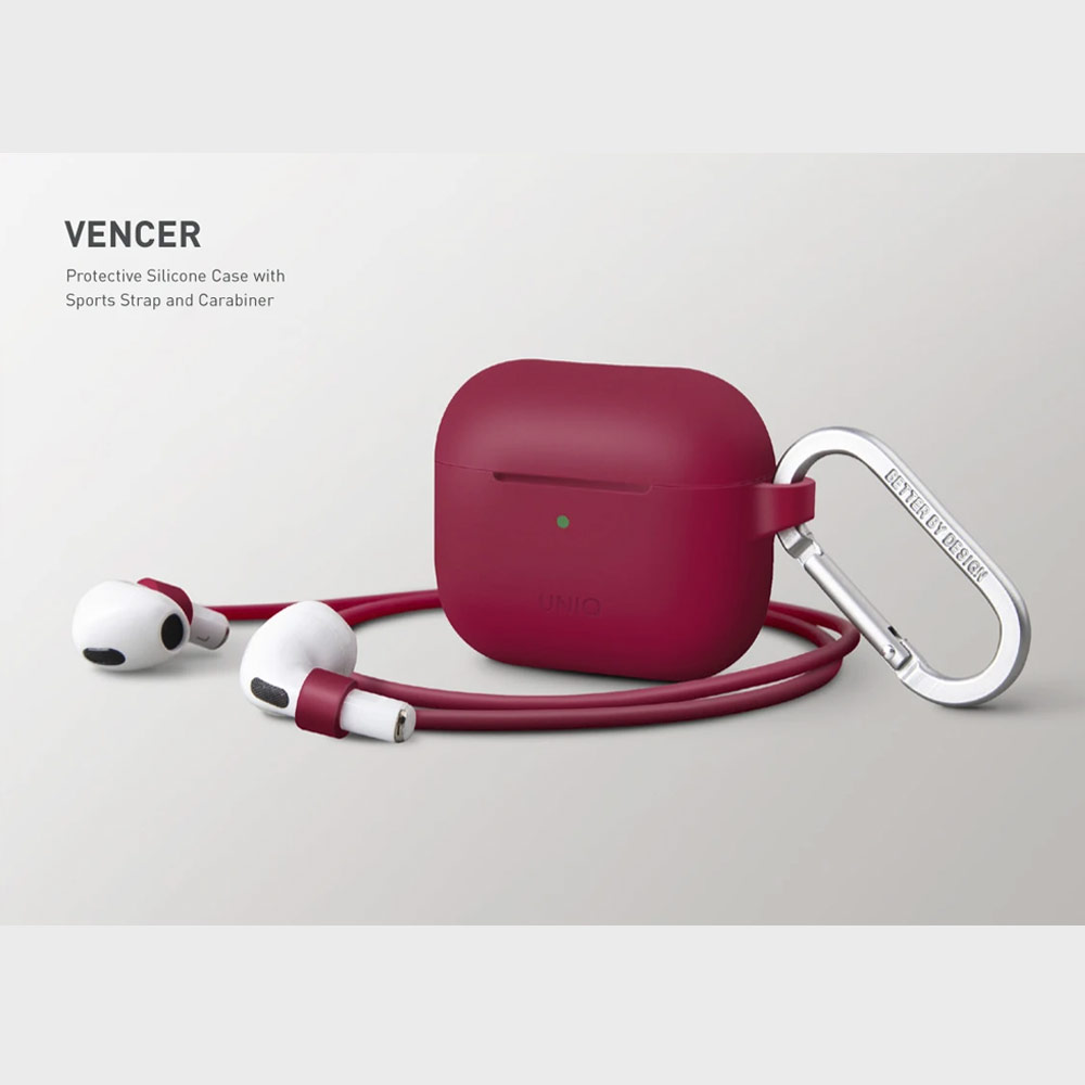 Picture of Apple Airpods 3 Case | Uniq Vencer Airpods 3 High Quality Premium Silicone Case with Aluminium Carabiner for Airpods 3 Airpods 3rd Gen (Nautical Blue)