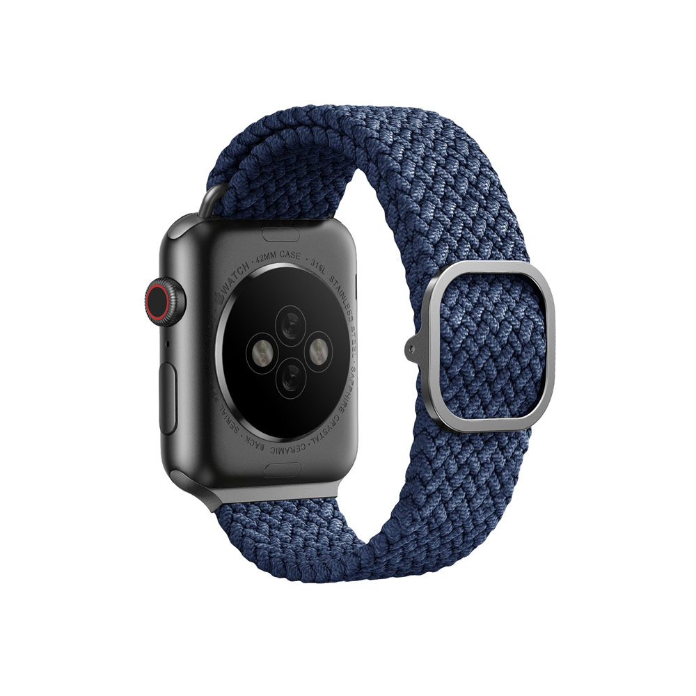 Picture of Apple Watch 42mm  | Uniq Aspen Woven Soft Breathable Comfort Strap for Apple Watch 42mm 44mm Series 1 2 3 4 5 6 SE Nike (Blue)