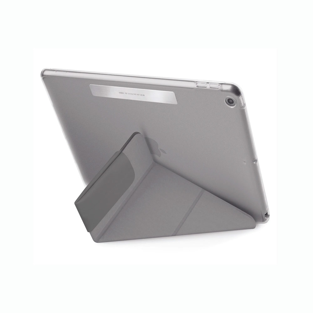 Picture of Apple iPad 10.2 8th gen 2020 Case | Uniq Camden Antimicrobial Ultra Slim and Lightweight Landscape Portrait Typing Flip Stand Case for Apple iPad 10.2 8th generation 2019  Apple iPad 10.2 9th generation 2021 (Grey)