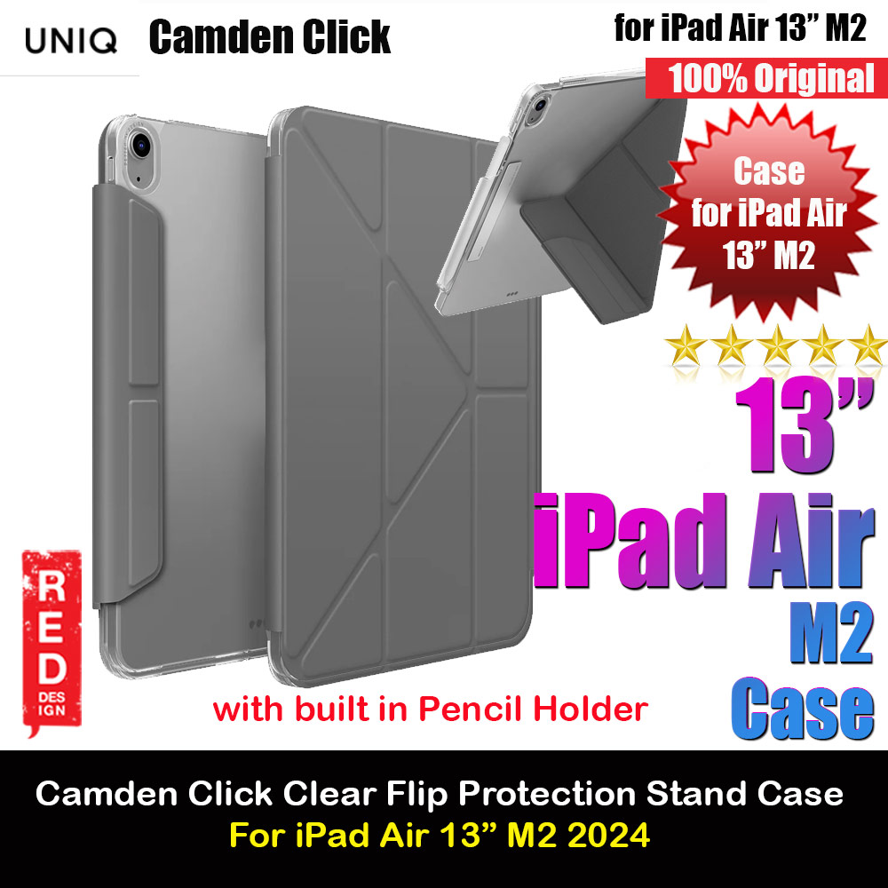 Picture of Uniq Camden Click Flip Cover Stand Case for iPad Air 13 M2 2024  (Rhino Grey) Apple iPad Air 13  M2 2024- Apple iPad Air 13  M2 2024 Cases, Apple iPad Air 13  M2 2024 Covers, iPad Cases and a wide selection of Apple iPad Air 13  M2 2024 Accessories in Malaysia, Sabah, Sarawak and Singapore 