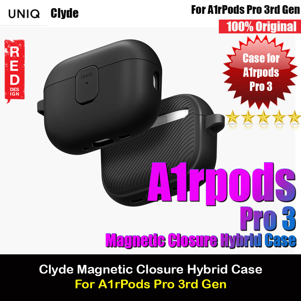 Picture of Uniq Clyde Magnetic Closure Hybrid Case for Airpods Pro 3 3rd Gen 2025 (Black) Apple Airpods Pro 3- Apple Airpods Pro 3 Cases, Apple Airpods Pro 3 Covers, iPad Cases and a wide selection of Apple Airpods Pro 3 Accessories in Malaysia, Sabah, Sarawak and Singapore 