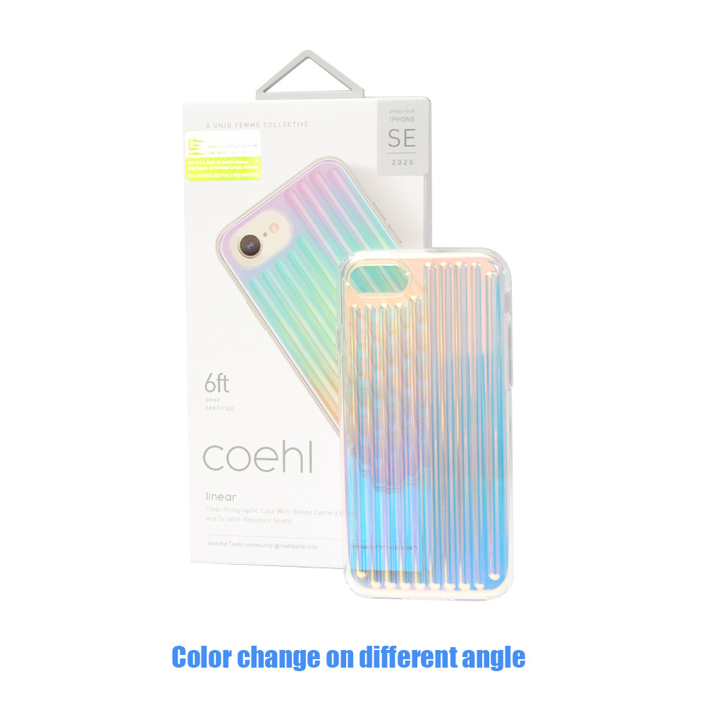 Picture of Apple iPhone 7 4.7 Case | Uniq Coehl Clear Holography  Protection Case Colorful Case for iPhone SE 2020 iPhone 7 iPhone 8 iPhone SE 2022 (Linear)