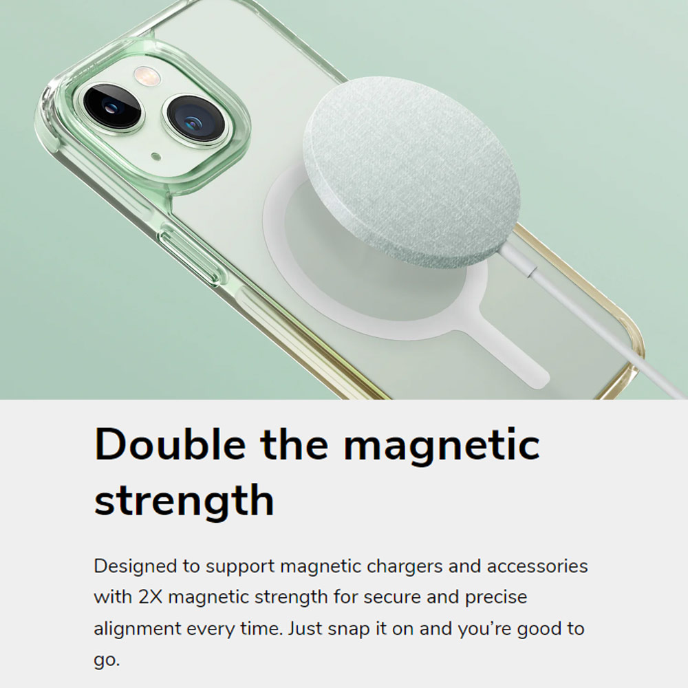 Picture of Apple iPhone 15 6.1 Case | Uniq Magclick Combat Duo Hybrid Ultra Tough Drop Protection Magnetic Charge Compatible Case for iPhone 15 6.1 (Mint)