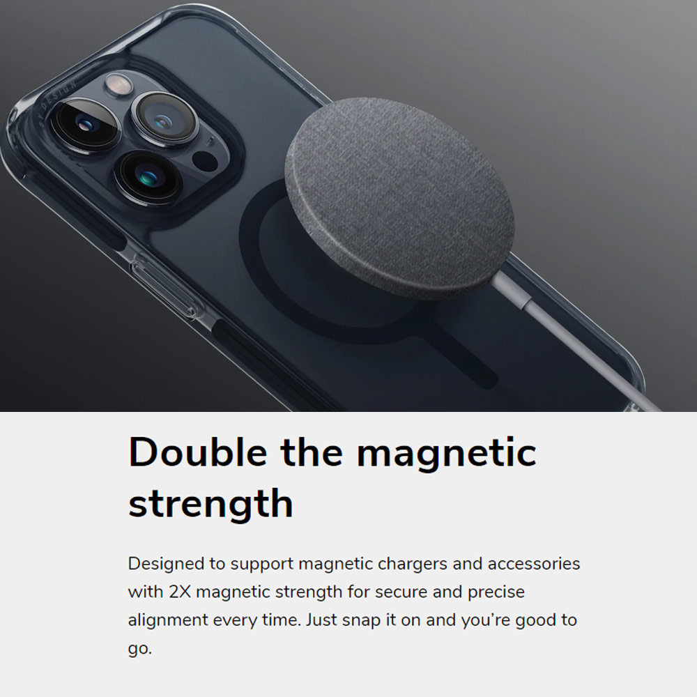 Picture of Apple iPhone 15 Pro Max 6.7 Case | Uniq Magclick Combat Hybrid Ultra Tough Drop Protection Magnetic Charge Compatible Case for iPhone 15 Pro Max 6.7 (Black)