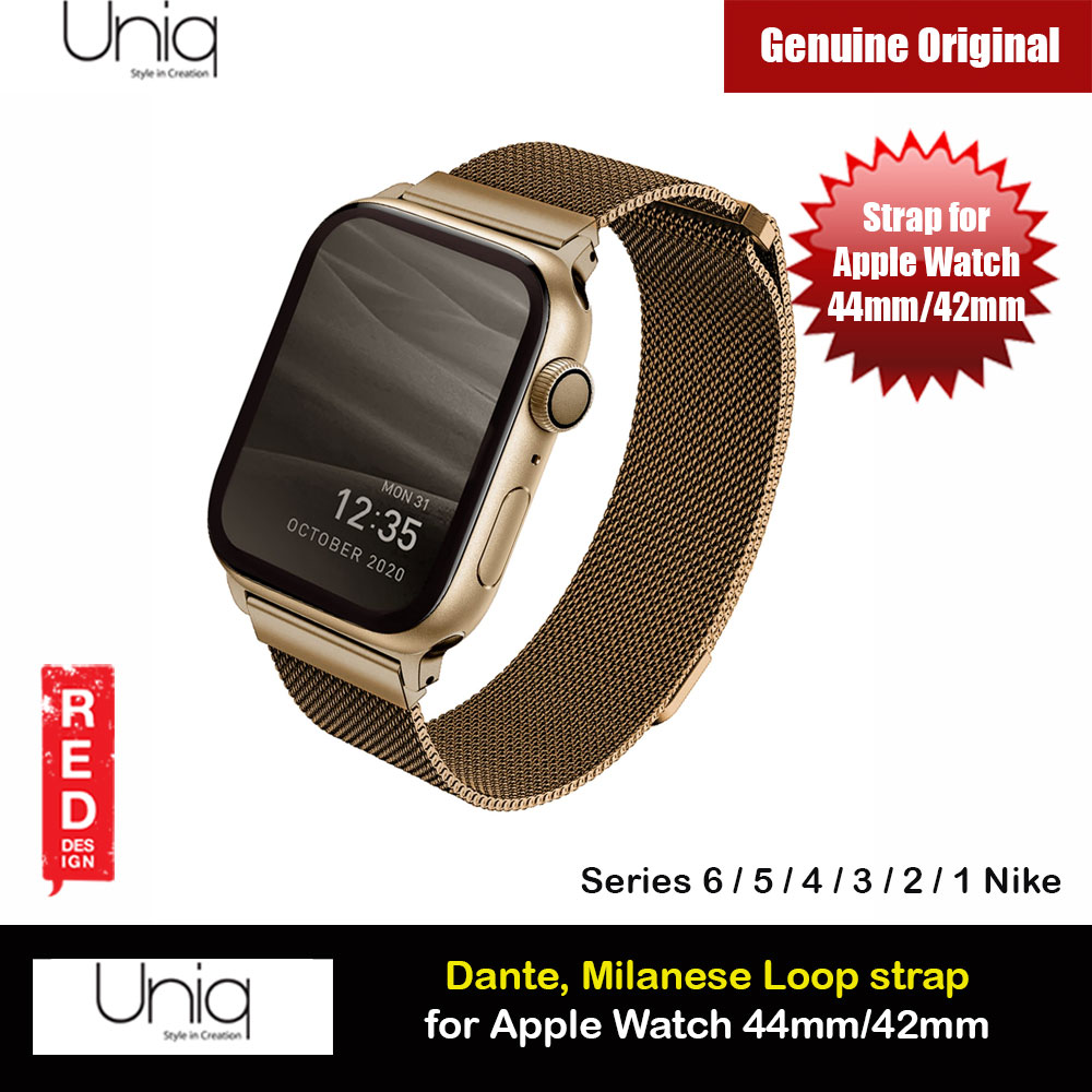 Picture of Uniq Dante Milanese Mesh Loop Strap Stainless Steel with Magnetic Clasp  Strap for Apple Watch 42mm 44mm Series 1 2 3 4 5 6 SE Nike (Gold) Apple Watch 42mm- Apple Watch 42mm Cases, Apple Watch 42mm Covers, iPad Cases and a wide selection of Apple Watch 42mm Accessories in Malaysia, Sabah, Sarawak and Singapore 