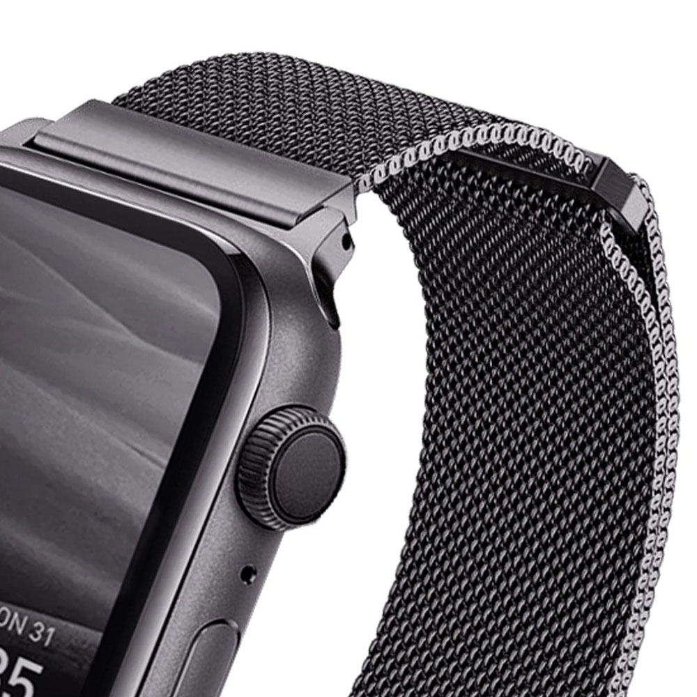 Picture of Apple Watch 42mm  | Uniq Dante Milanese Mesh Loop Strap Stainless Steel with Magnetic Clasp  Strap for Apple Watch 42mm 44mm Series 1 2 3 4 5 6 SE Nike (Graphite)