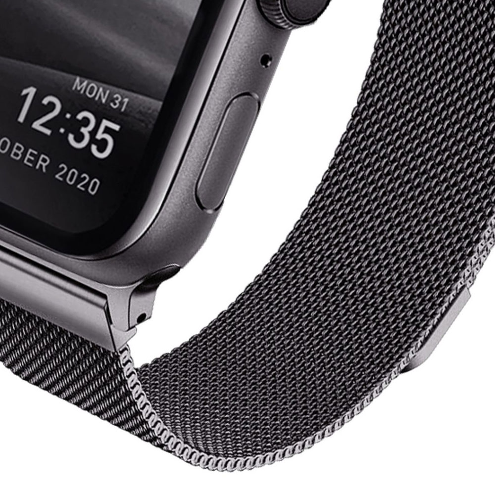 Picture of Apple Watch 42mm  | Uniq Dante Milanese Mesh Loop Strap Stainless Steel with Magnetic Clasp  Strap for Apple Watch 42mm 44mm Series 1 2 3 4 5 6 SE Nike (Graphite)