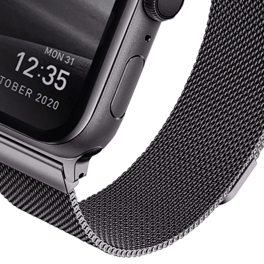 Picture of Apple Watch 38mm  | Uniq Dante Milanese Mesh Loop Strap Stainless Steel with Magnetic Clasp  Strap for Apple Watch 38mm 40mm (Graphite)
