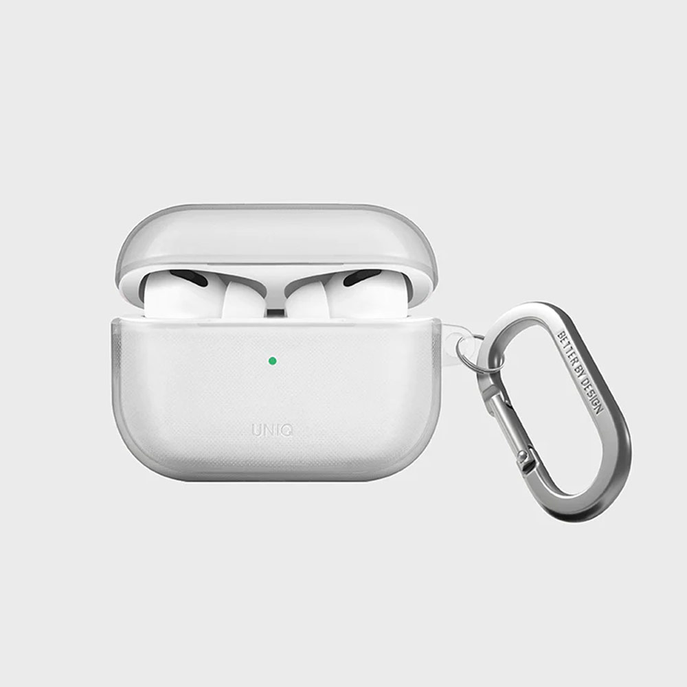 Picture of Apple Airpods Pro 2 Case | Uniq Glase Protective Protection Soft Clear Case with Carabiner for Apple Airpods Pro 2 (Clear)