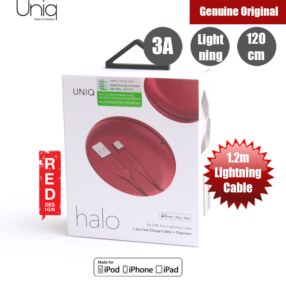 Picture of Uniq Halo 120cm Fast Charge Lightning Cable with Organiser (Red) Red Design- Red Design Cases, Red Design Covers, iPad Cases and a wide selection of Red Design Accessories in Malaysia, Sabah, Sarawak and Singapore 